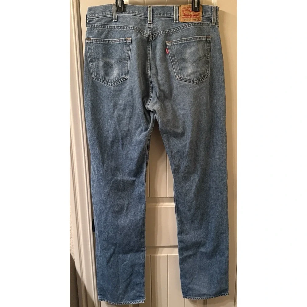 Levi’s 501 Jeans 38x38 (36x34) Button Fly Medium Wash Straight Leg Western